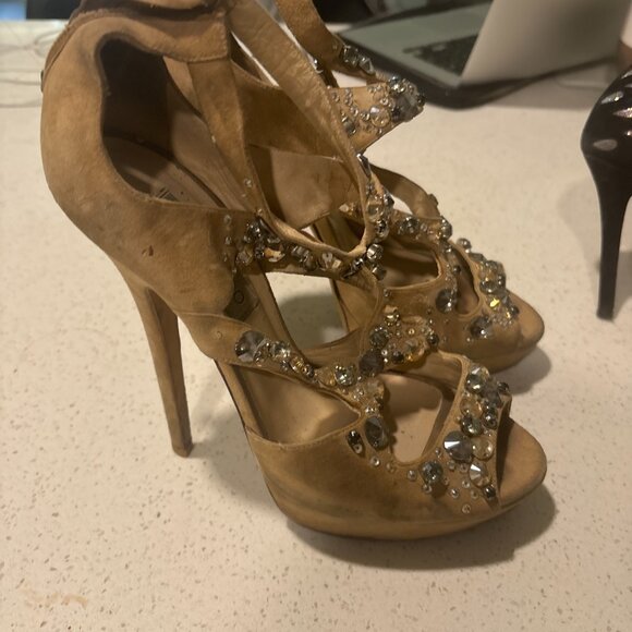 Beige Jimmy Choo Platform Heels - Picture 2 of 6
